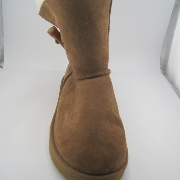 Kirkland Signature Womens Short Sheepskin Shearling Boots Brown and Tan Size 7 - Picture 8 of 12